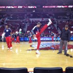 Meyers Leonard pre-game warmups